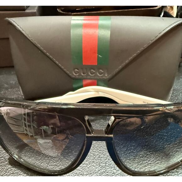 Vintage Gucci  Aviator Sunglasses GG 1622/S Black*63|14|130*Sherry line Case - Picture 3 of 6